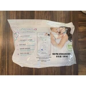 Abana Breast Milk Storage Bags 100 Count Pre-Sterilized 8 fl. Ounces/240 ml